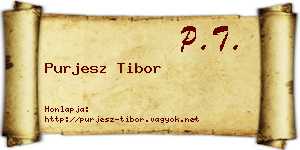Purjesz Tibor névjegykártya
